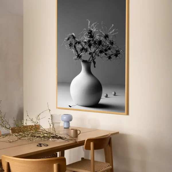 Bijela vaza sa cvijećem - slika na zidu x large