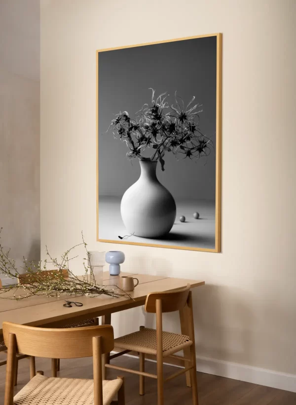 Bijela vaza sa cvijećem - slika na zidu x large