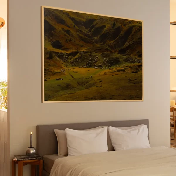 Fotografija stada ovaca na padinama planina - slika na zidu x large