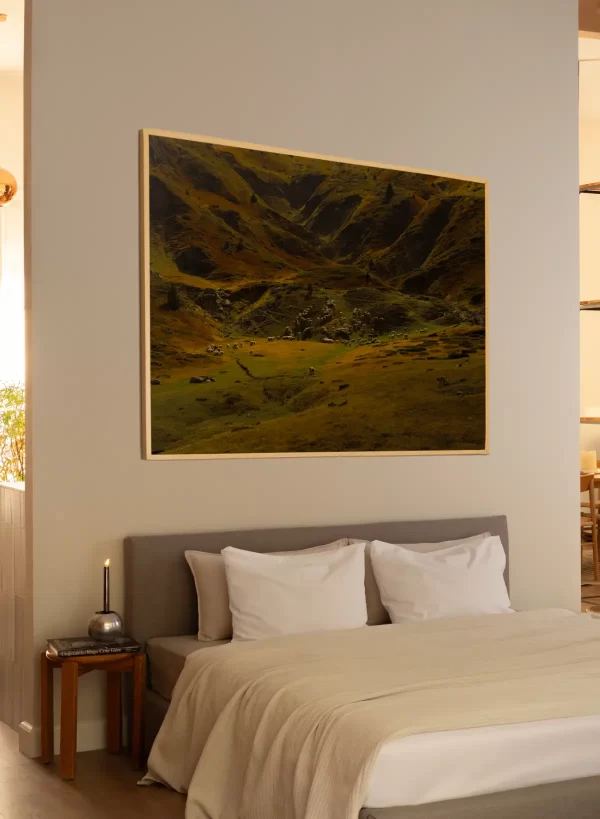 Fotografija stada ovaca na padinama planina - slika na zidu x large