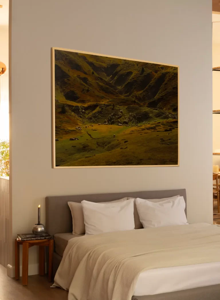 Fotografija stada ovaca na padinama planina - slika na zidu x large