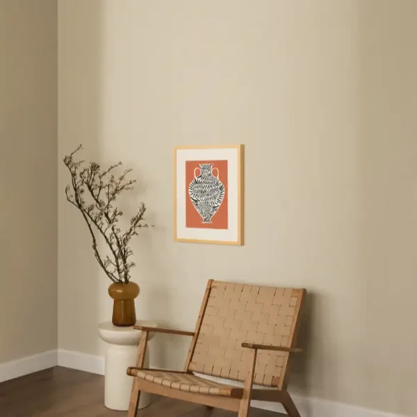 crtež amfore i grane masline - slika na zidu - small