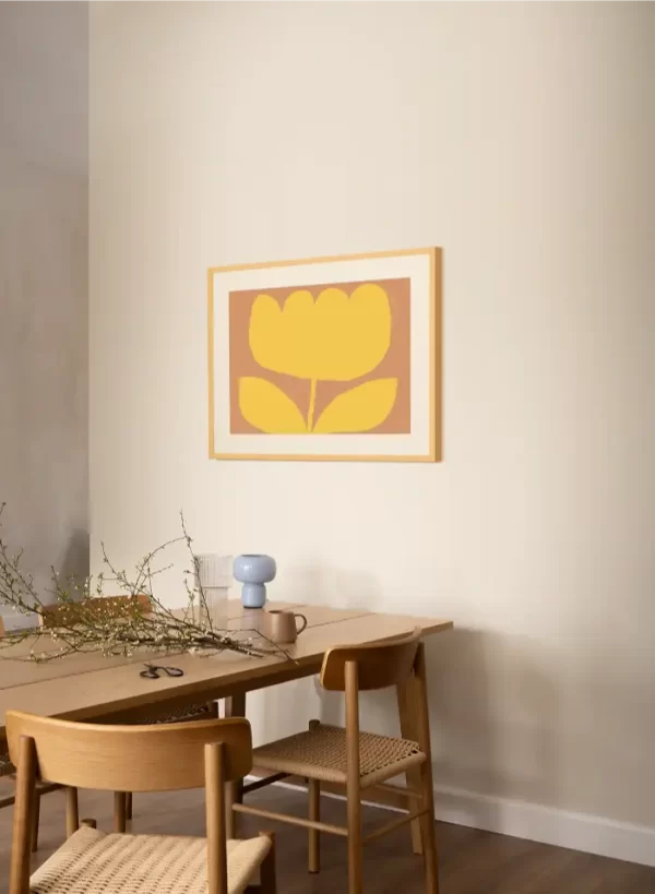 Crtež žutog cvijeta koji će svaki prostor učiniti toplim - slika na zidu medium