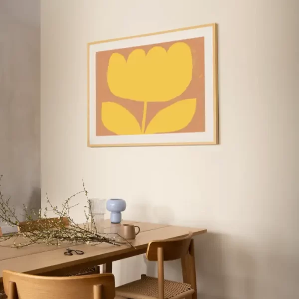 Crtež žutog cvijeta koji će svaki prostor učiniti toplim - slika na zidu large