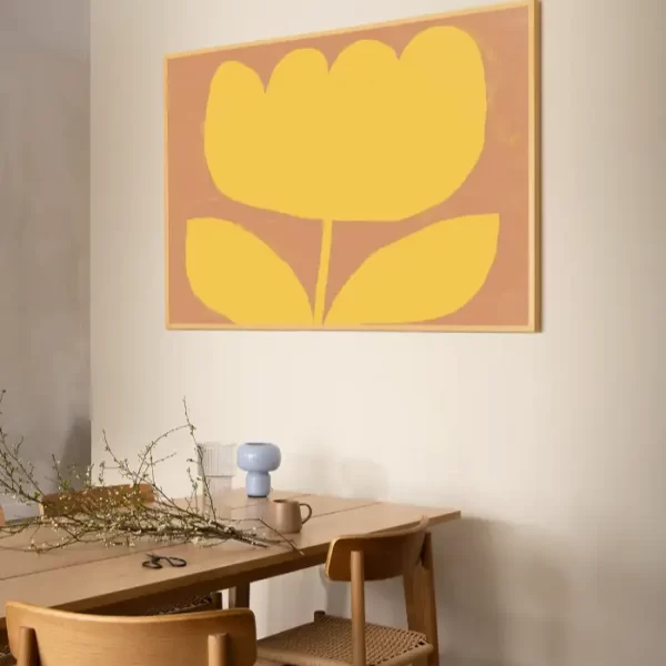 Crtež žutog cvijeta koji će svaki prostor učiniti toplim - slika na zidu x large