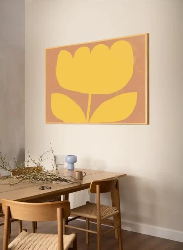 Crtež žutog cvijeta koji će svaki prostor učiniti toplim - slika na zidu x large