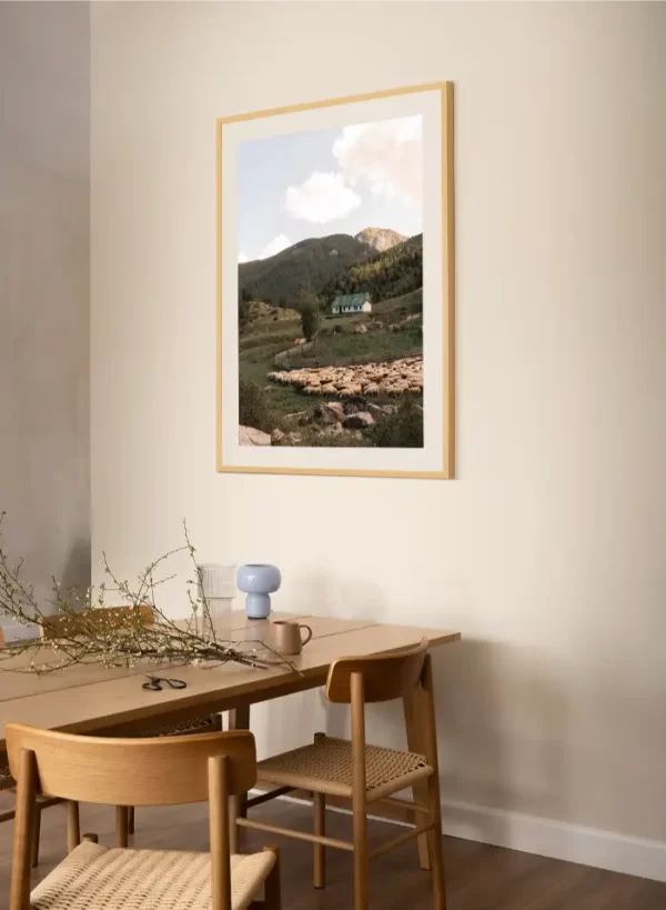 Karaula i stado ovaca na sjeveru Crne Gore - slika na zidu large