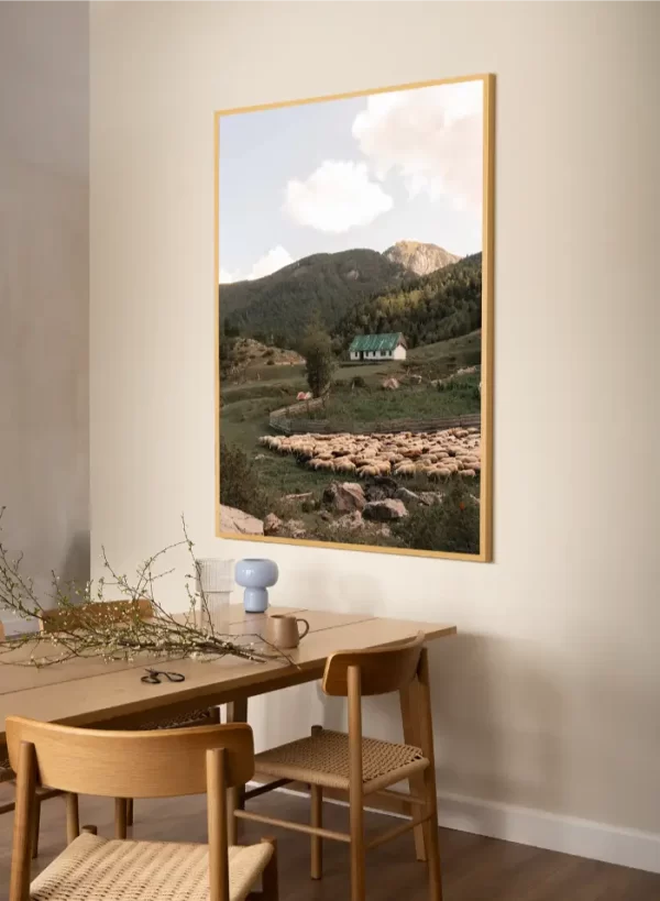 Karaula i stado ovaca na sjeveru Crne Gore - slika na zidu x large