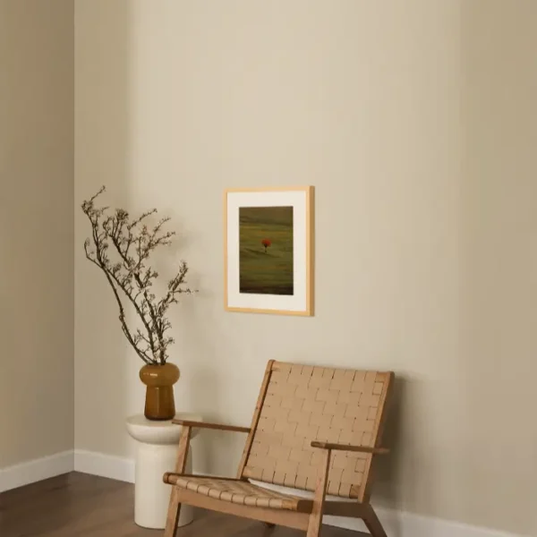 Drvo crvenog lista na livadi - slika na zidu small