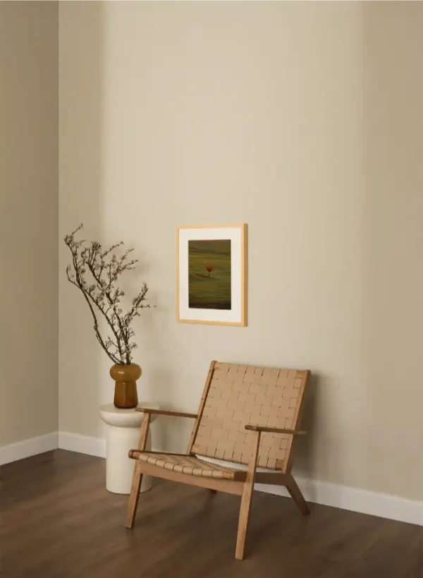 Drvo crvenog lista na livadi - slika na zidu small