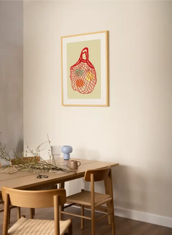 Crtež cegera sa šarenim voćem - slika za zid medium