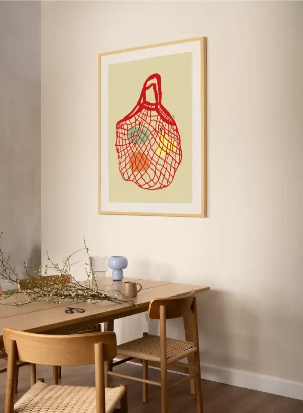 Crtež cegera sa šarenim voćem - slika za zid large