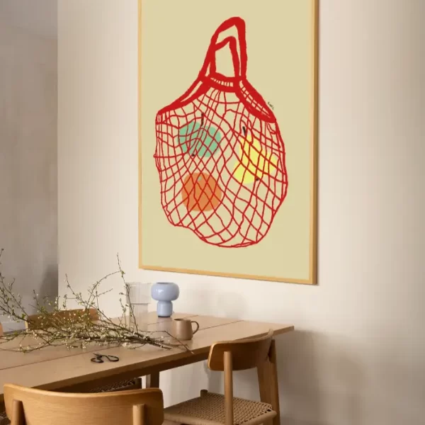 Crtež cegera sa šarenim voćem - slika za zid x large