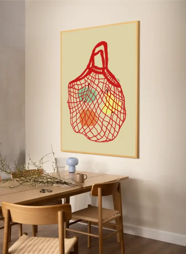 Crtež cegera sa šarenim voćem - slika za zid x large