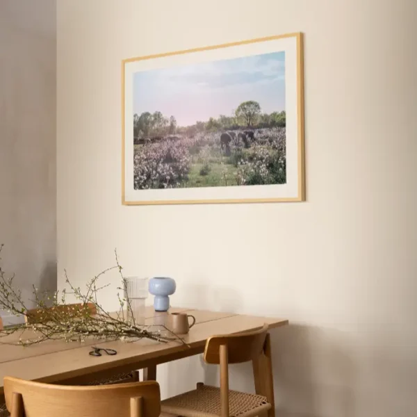 Jutro na livadi sa kravama u cvijeću - slika za zid large