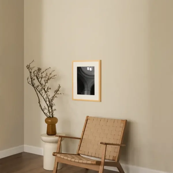 Stub iz crkve sa prozorima kroz koje probija svjetlost - slika na zidu small