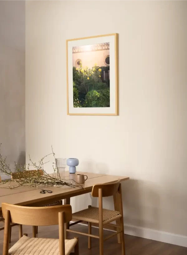 Samostan u Dubrovniku i žute ruže - slika za zid medium