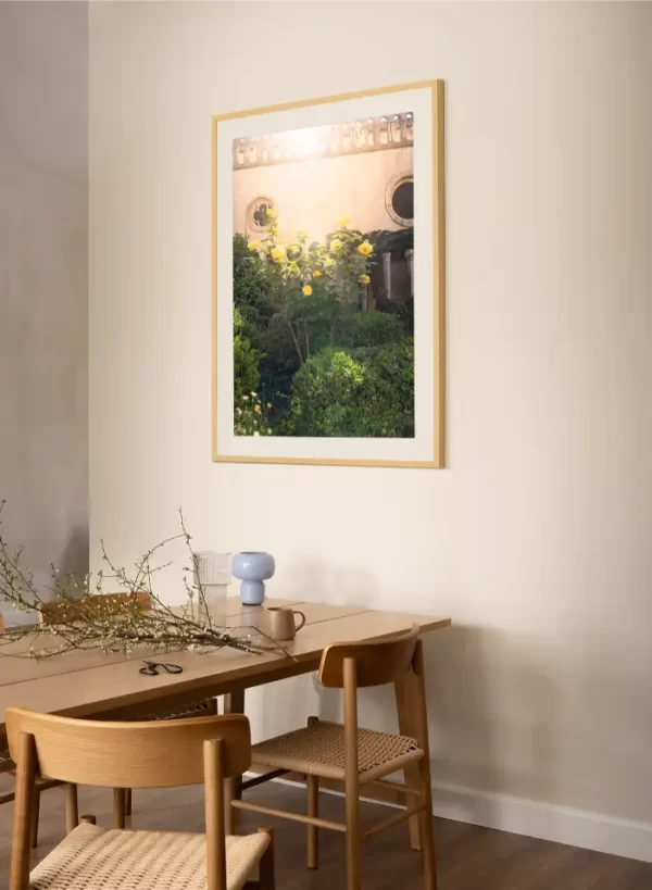 Samostan u Dubrovniku i žute ruže - slika za zid large