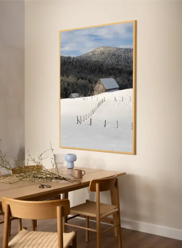 stara kamena kuća na durmitoru zavijana u snijeg - slika za zid x large