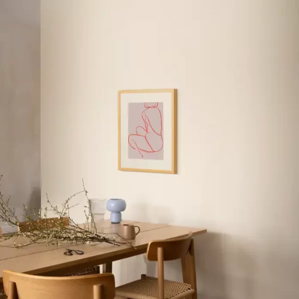 Jednostavni lineart žene slikane sa leđa - slika na zidu