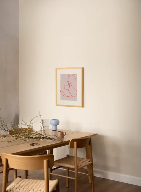 Jednostavni lineart žene slikane sa leđa - slika na zidu