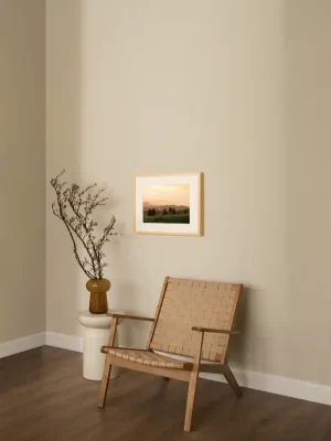 Fotografija dva konja koja pasu na zalasku sunca - slika na zidu