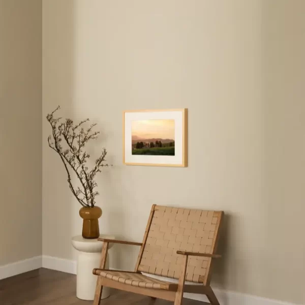 Fotografija dva konja koja pasu na zalasku sunca - slika na zidu