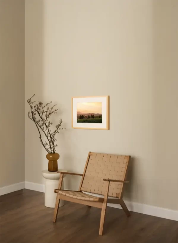 Fotografija dva konja koja pasu na zalasku sunca - slika na zidu