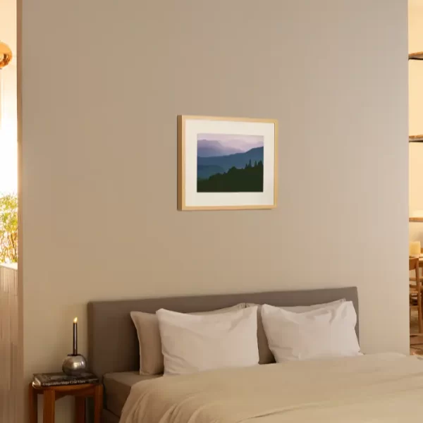 Fotografija planinskih vrhova koja podsjeća na ilustraciju horizonata - Slika na zidu