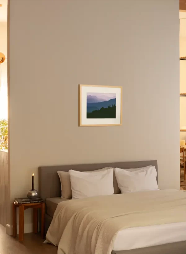 Fotografija planinskih vrhova koja podsjeća na ilustraciju horizonata - Slika na zidu