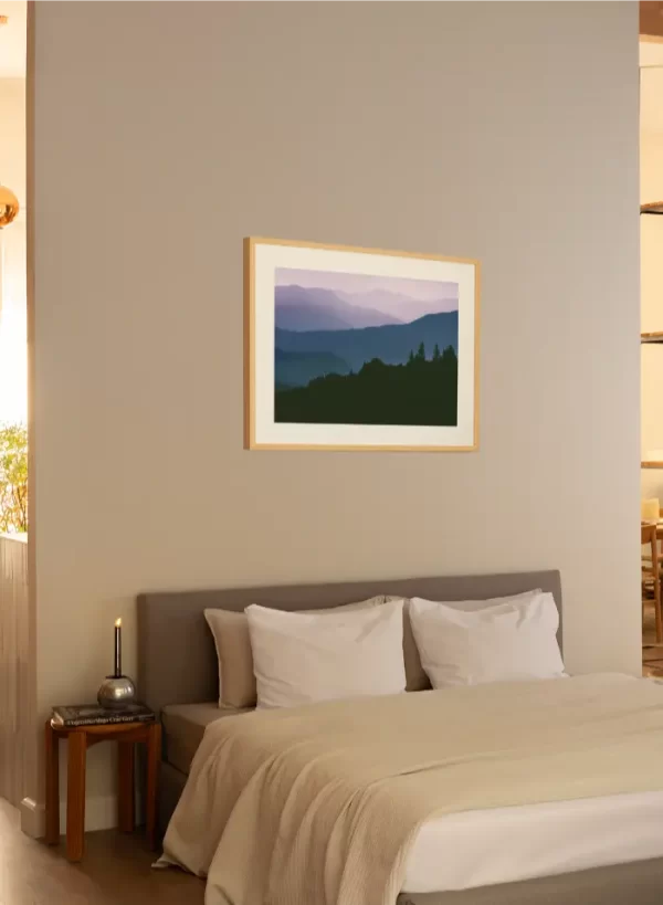 Fotografija planinskih vrhova koja podsjeća na ilustraciju horizonata - Slika na zidu