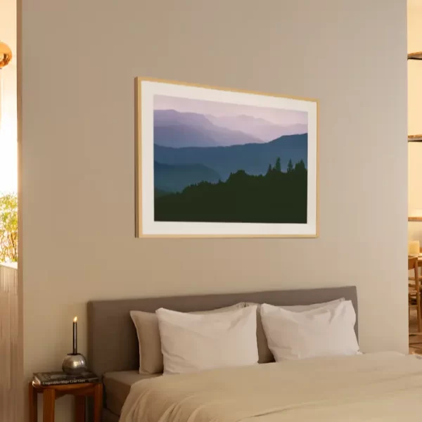 Fotografija planinskih vrhova koja podsjeća na ilustraciju horizonata - Slika na zidu