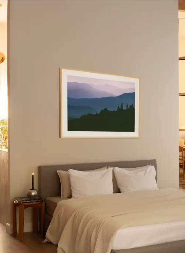 Fotografija planinskih vrhova koja podsjeća na ilustraciju horizonata - Slika na zidu