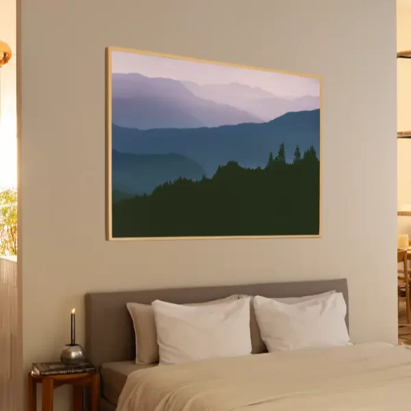 Fotografija planinskih vrhova koja podsjeća na ilustraciju horizonata - Slika na zidu