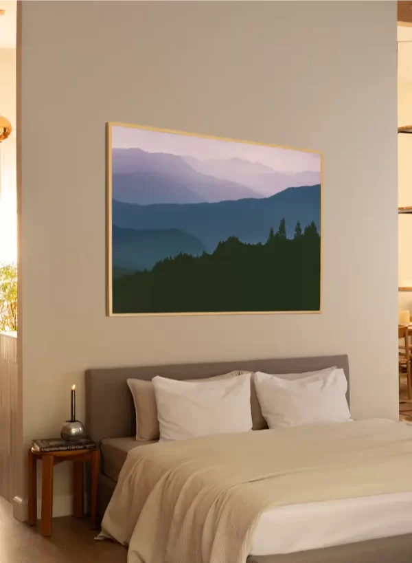 Fotografija planinskih vrhova koja podsjeća na ilustraciju horizonata - Slika na zidu