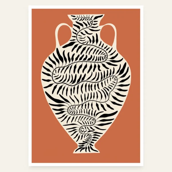 Crtež amfore i grane masline - slika za zid