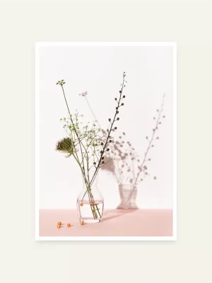 Fotgorafija cvijeća u staklenoj vazi - slika za zid