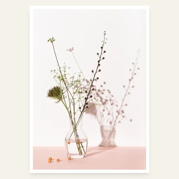 Fotgorafija cvijeća u staklenoj vazi - slika za zid