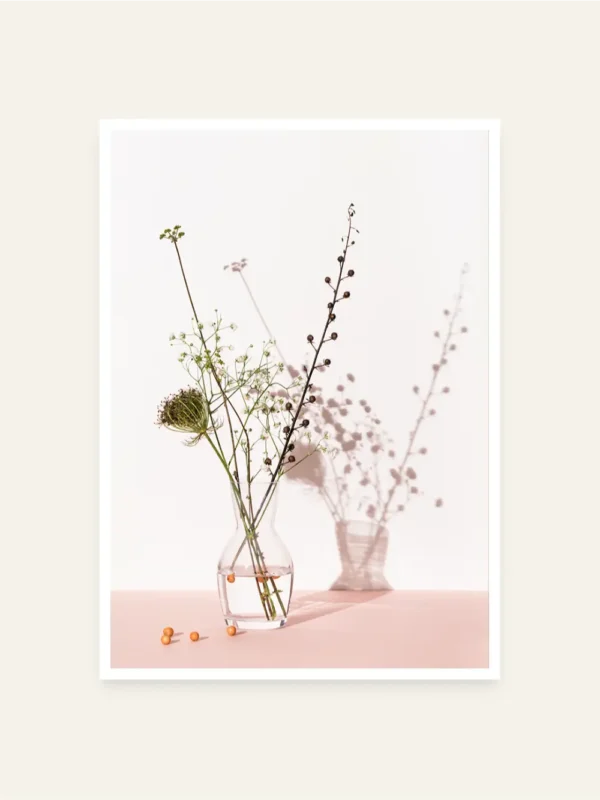 Fotgorafija cvijeća u staklenoj vazi - slika za zid