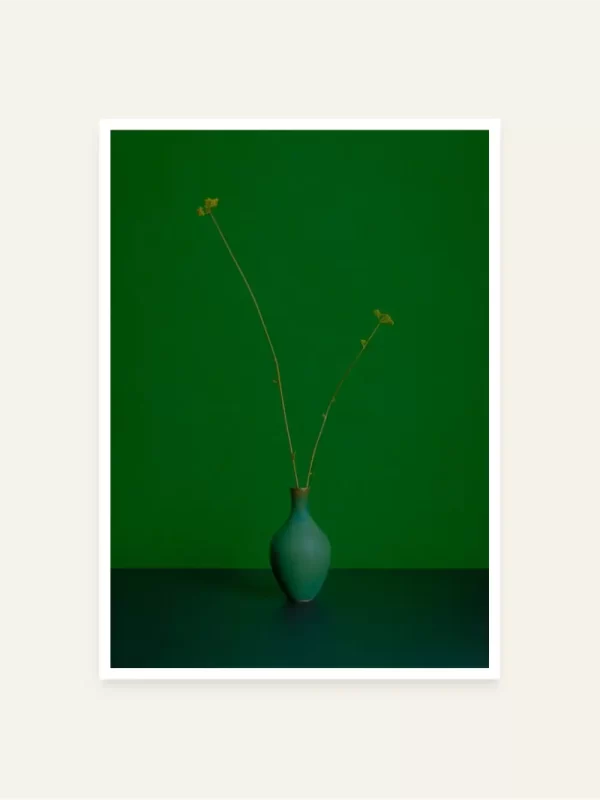 Dva cvijeta na zelenoj pozadini - slika za zid