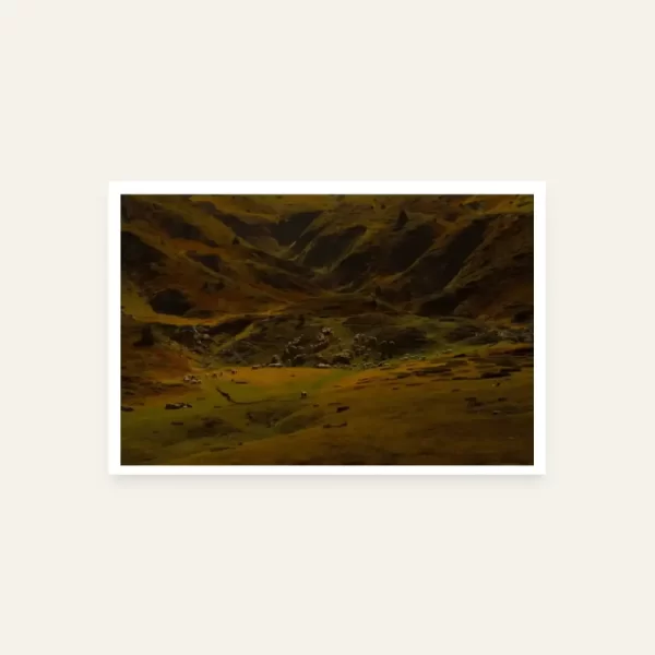 Brdski usjeci i stado ovaca - slika za zid