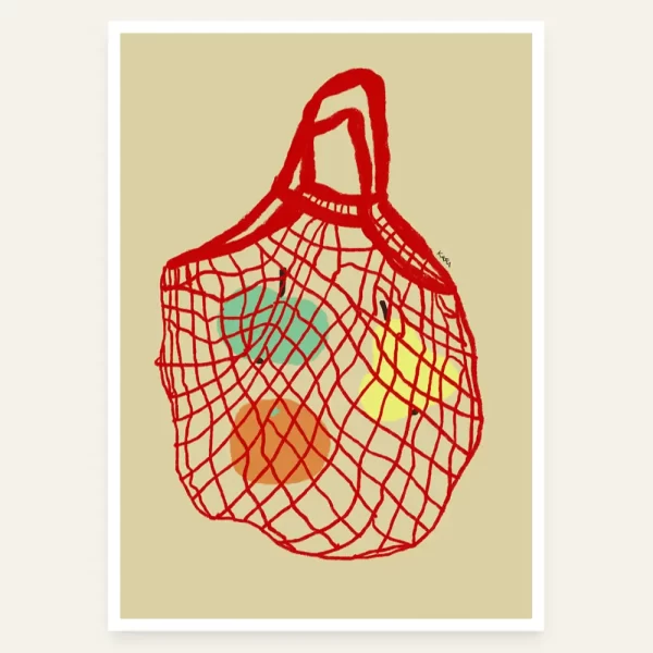 Crtež cegera sa voćem - slika za zid