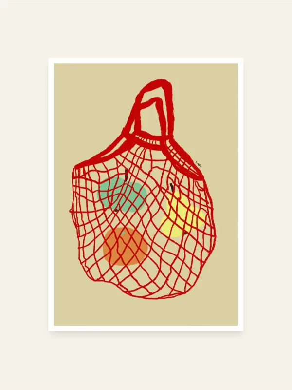 Crtež cegera sa voćem - slika za zid