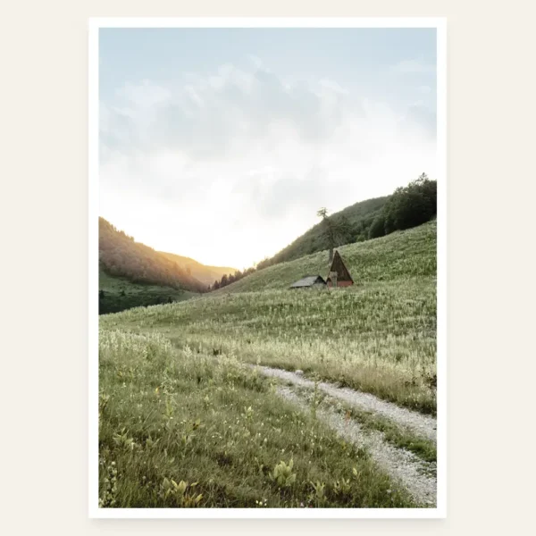 Fotografija zalaska sunca na planini - slika za zid