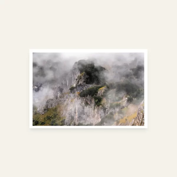 Grebeni Durmitora u magli - slika za zid