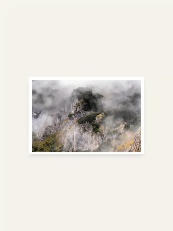 Grebeni Durmitora u magli - slika za zid