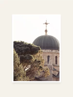 Kupola i na njoj krst crkve u Herceg Novom - slika za zid