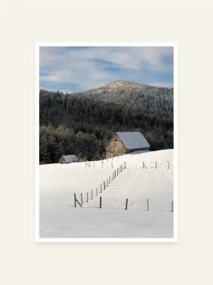 Kuća u snijegu na Durmitoru - slika za zid