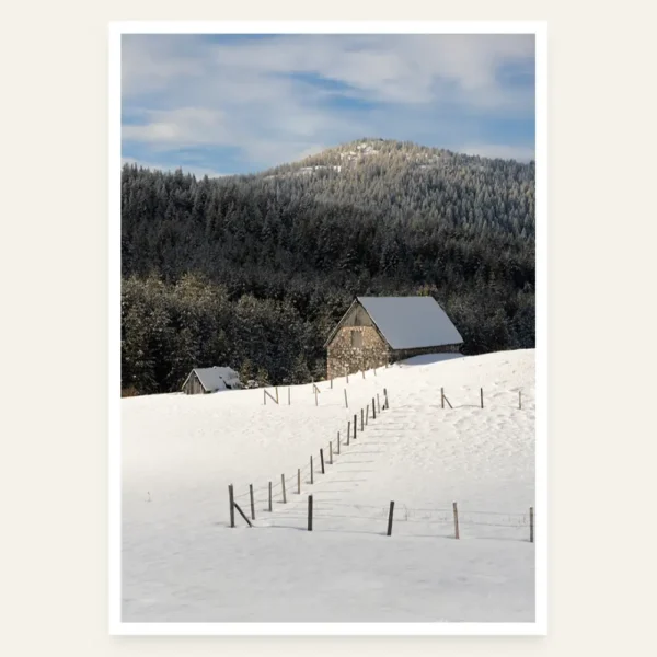 Kuća u snijegu na Durmitoru - slika za zid