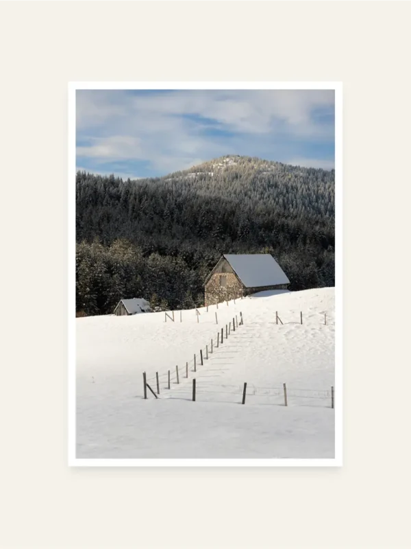 Kuća u snijegu na Durmitoru - slika za zid